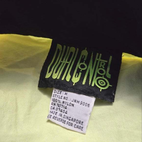 Vintage 1990s Dual Control neon florescent yellow windbreaker jacket - Picture 6 of 6